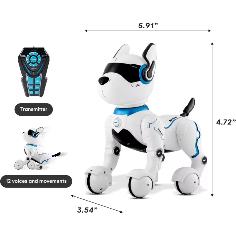Intelligent Robot Dog- Interactive Smart Programmable Rechargeable with Remote Control, Voice and Touch Features