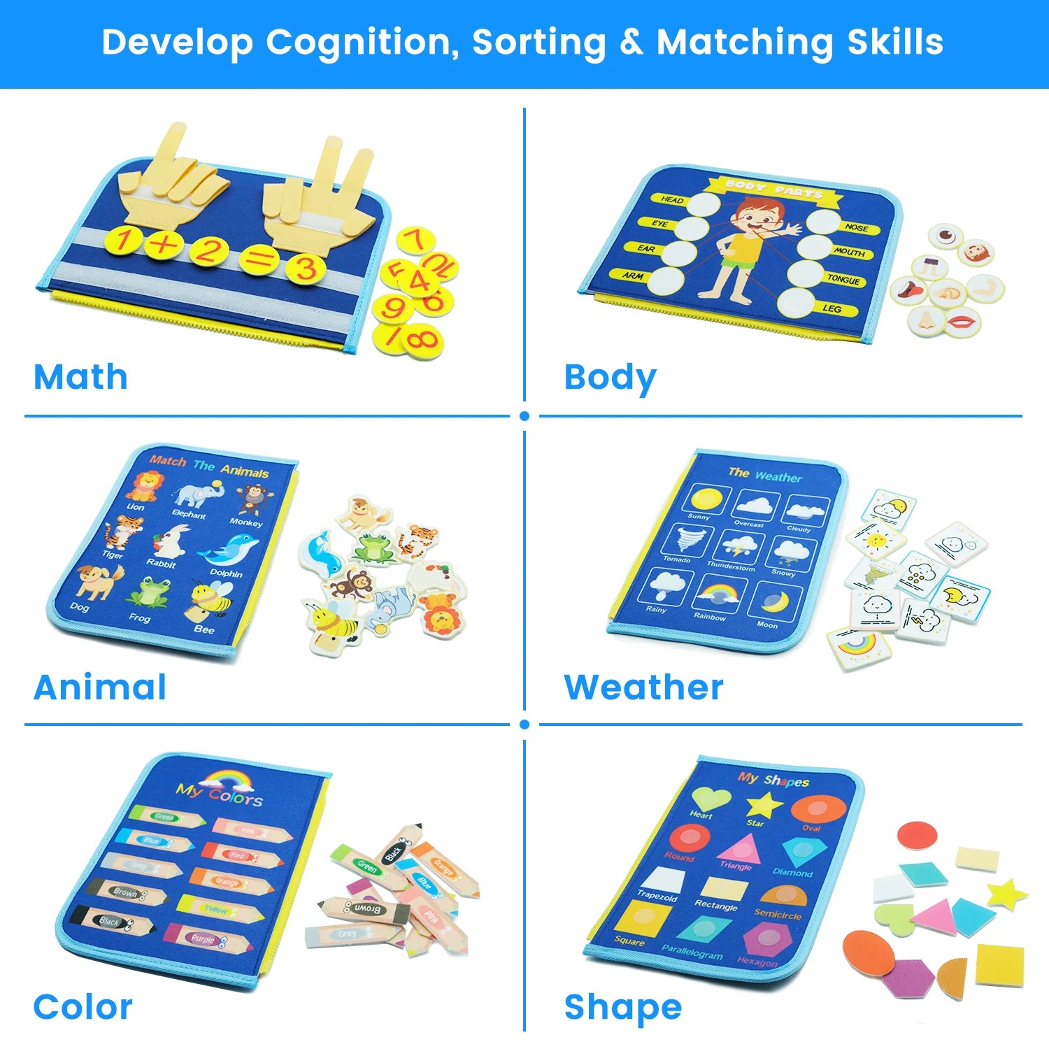 Busy Board Montessori Sensory Toys Autism Educational Travel Toys Preschool Activities Learning Fine Motor Skills for Kids