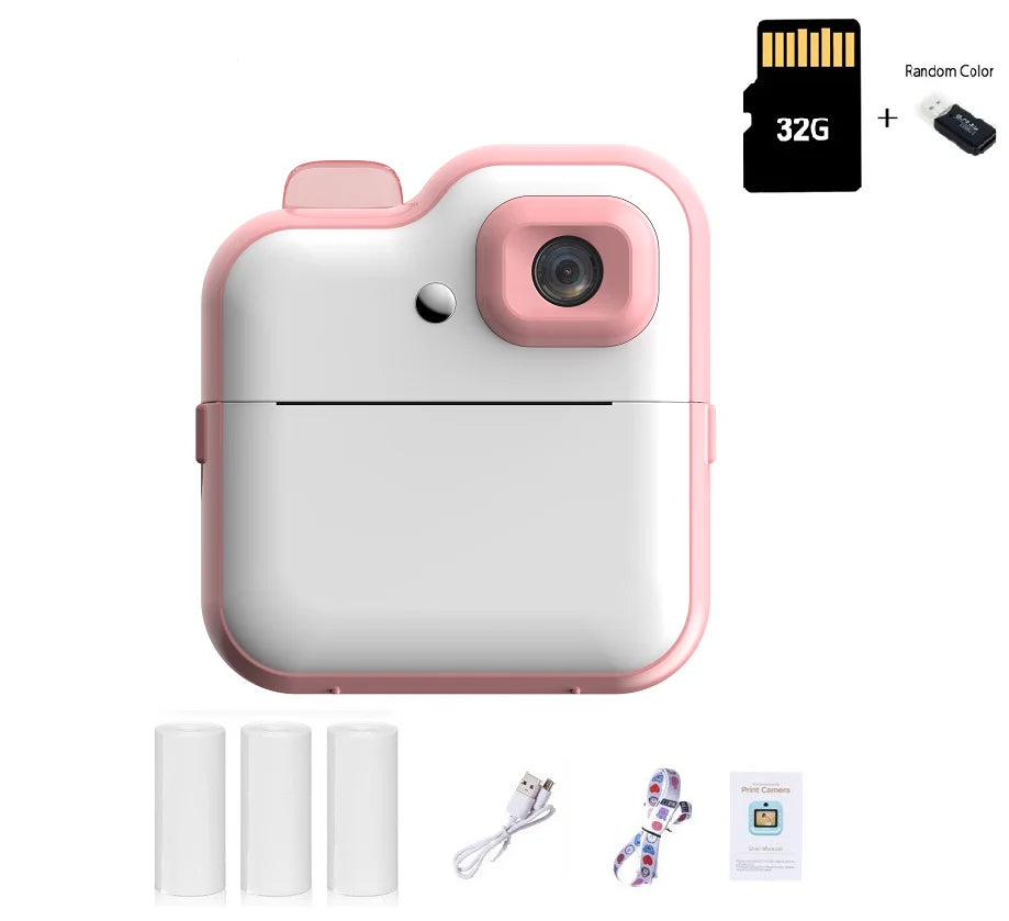 Kids Instant Print Camera Toys 1080P HD Kids Digital Camera Instant Photo Printing Camera Video Toys Picture Printer Toys Gifts