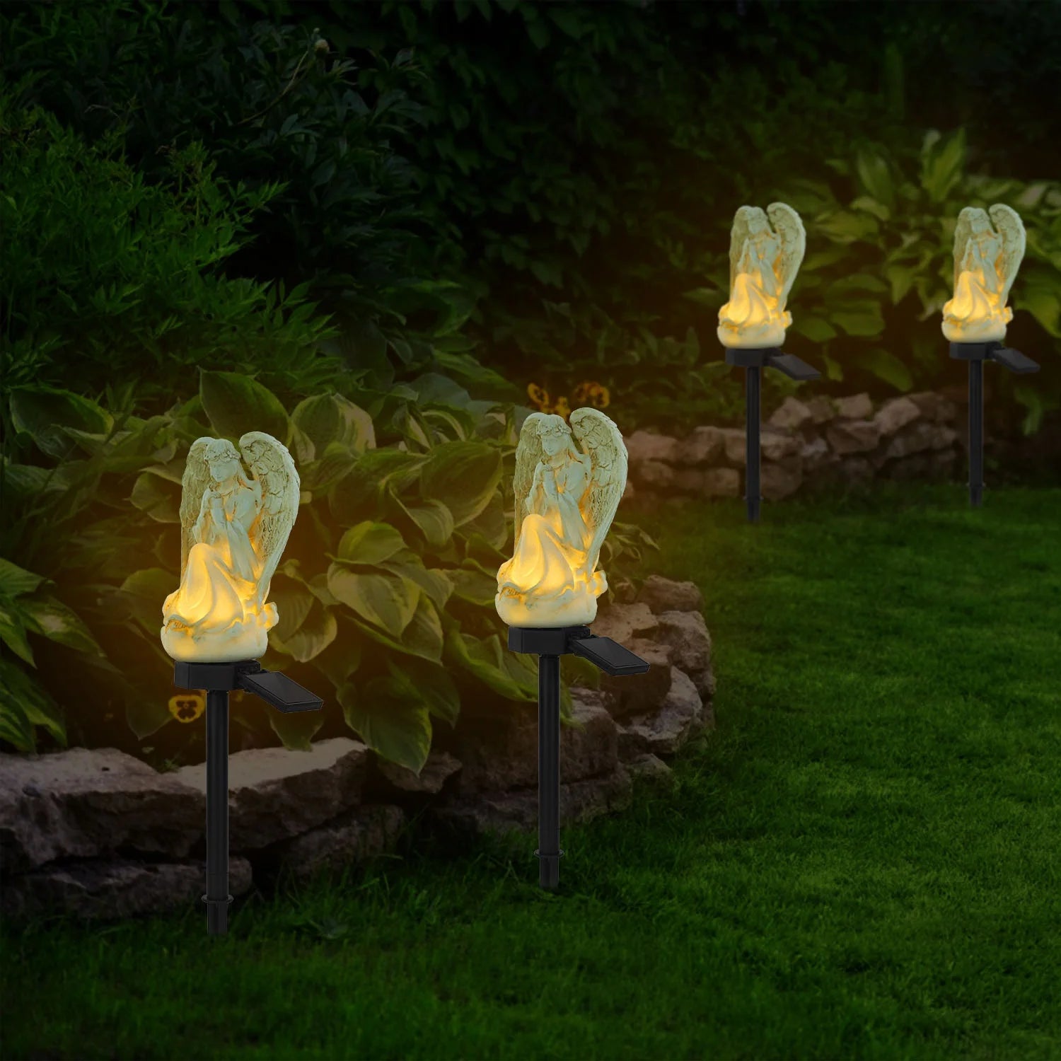 LED Solar Praying Angel Statue Decoration Angel Garden Light IP65 Waterproof Outdoor Decor for Yard Walkway Patio