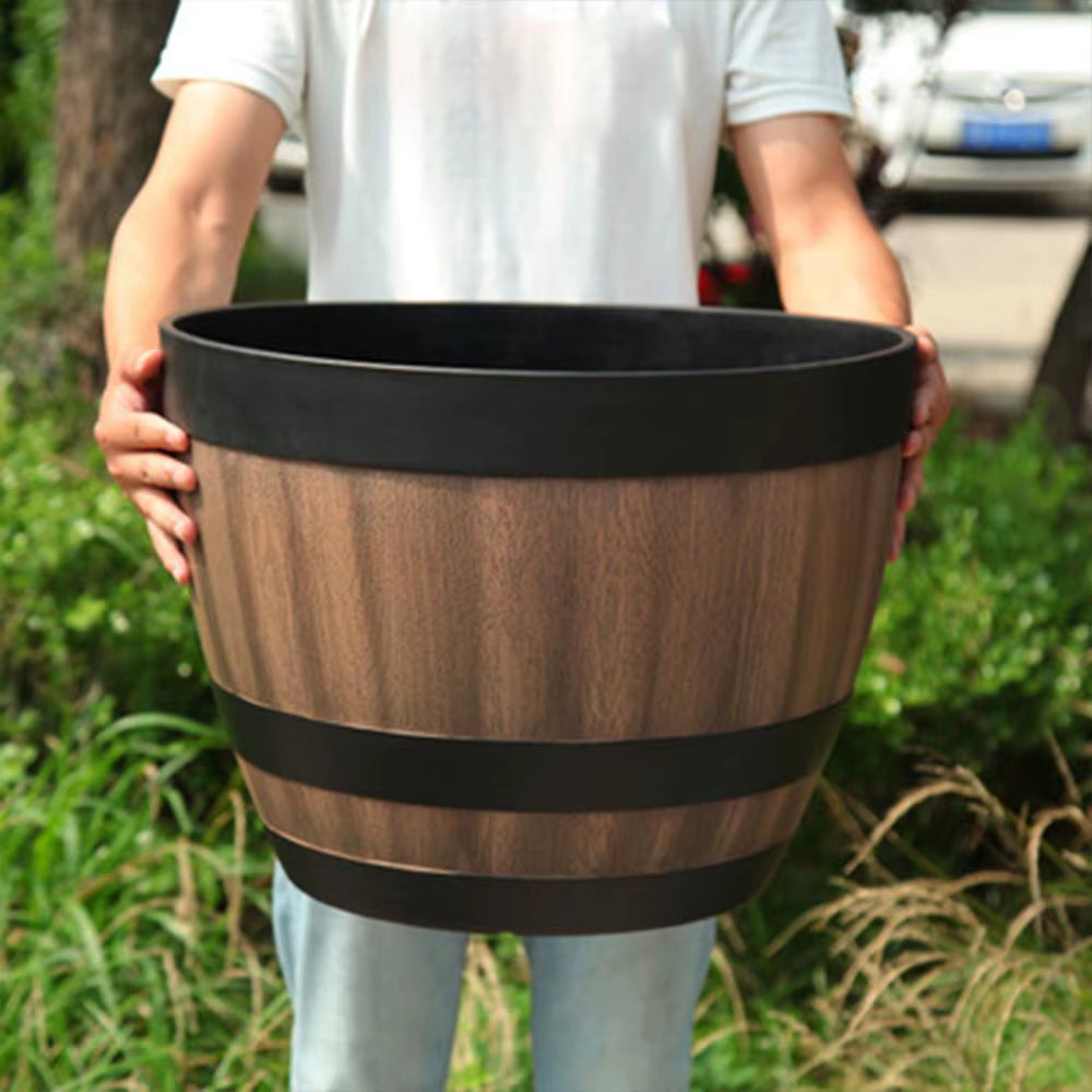 Bucket-Liked Flower Pot Large Capacity Retro Planter for Home and Garden