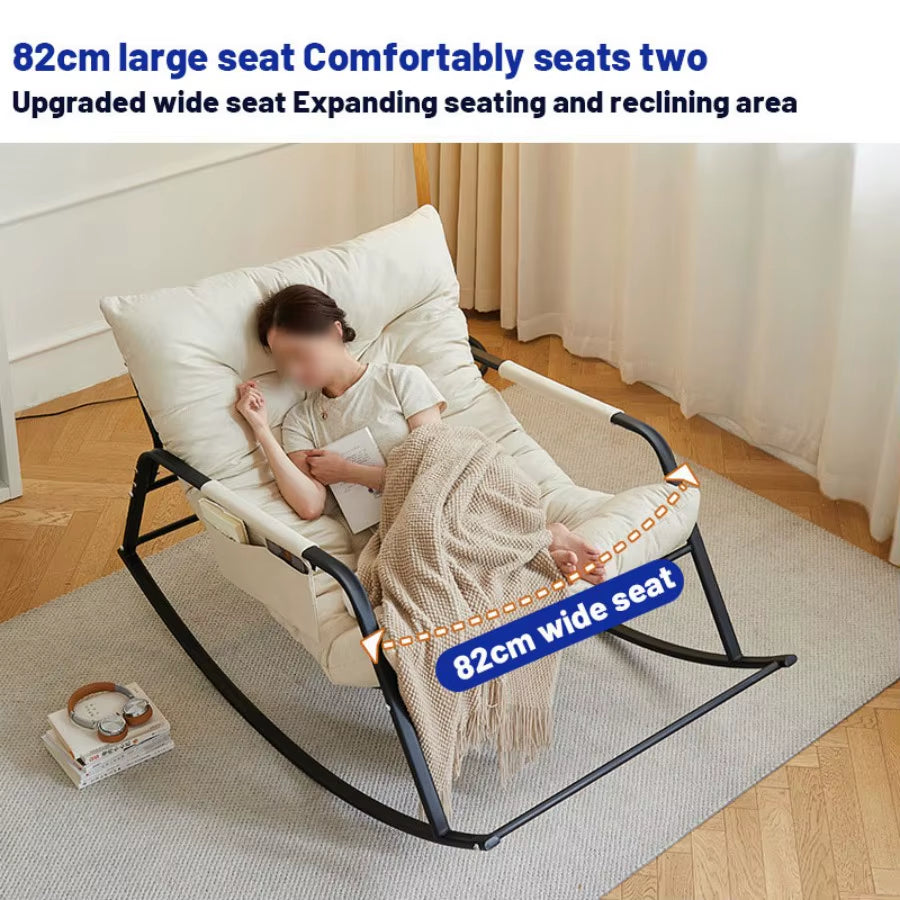 Comfortable Oversized Bird'S Nest Design for Outdoor Terrace Rocking Chairs, Rattan Rocking Chairs with Cushions, Cushioned Loun