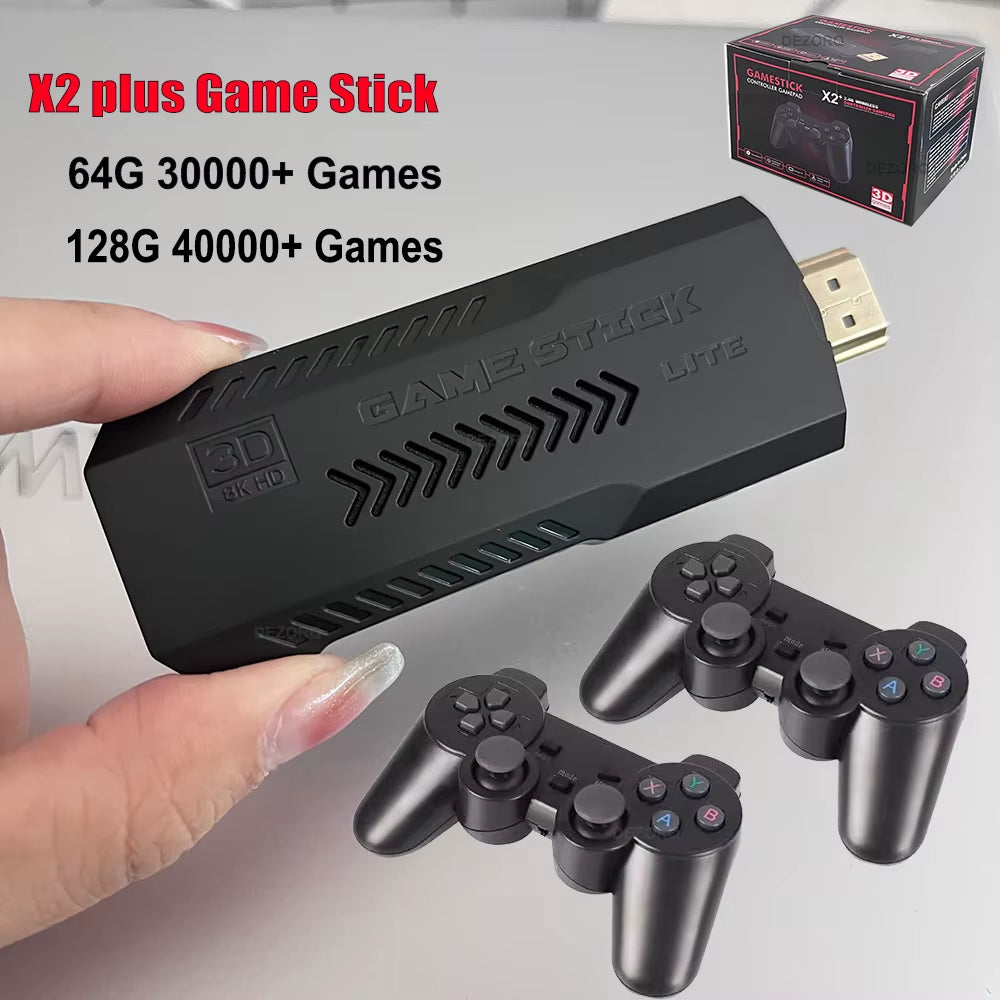 Game Stick X2 plus Video Game Console 4K 40000 Games GD10 plus Double Wireless Controller Gamestick Retro Games Consola