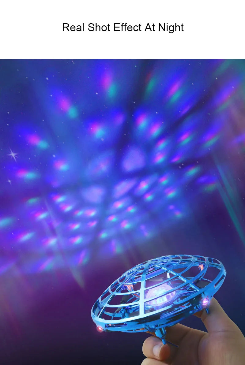 Mini RC UFO Drone with LED Light Gesture Sensing Electric Flying Quadcopter Anti-Collision Induction Dron Toys for Children