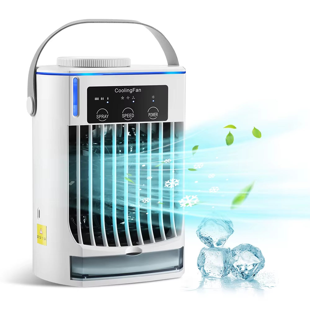 Mini Portable Air Conditioner Air Cooler Fan USB Water Cooling Fan Air Conditioning for Home Office Mobile Air Conditioner