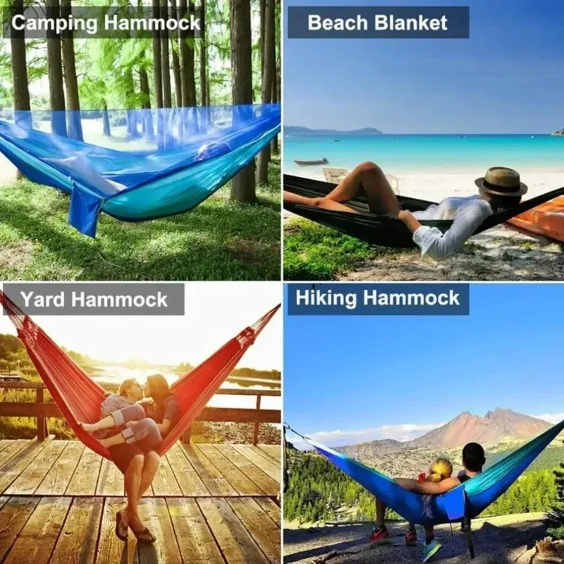 2 Person Outdoor Camping Hammock with Mosquito Net Portable Comfortable Sleeping Tent Hammock Outdoor Furniture Bed