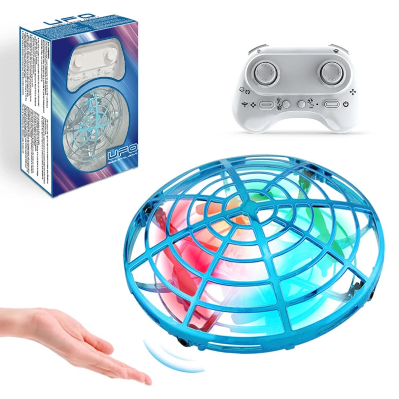 Mini RC UFO Drone with LED Light Gesture Sensing Electric Flying Quadcopter Anti-Collision Induction Dron Toys for Children