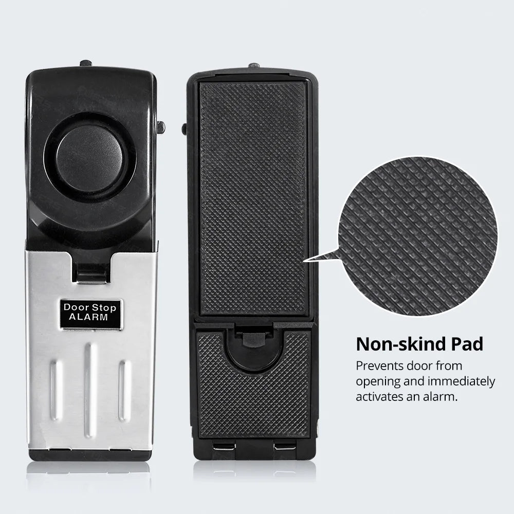 Wireless Door Stop Alarm System 120Db Loud Home Security Anti-Theft Door Block System Portable Doorstop Preasure Alarm