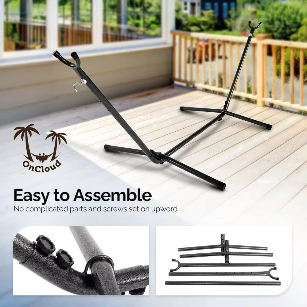 Hammock Stand Only, Heavy Duty Adjustable Indoor Outdoor