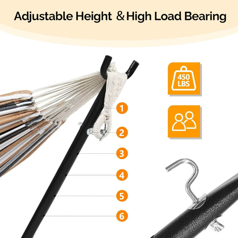 Hammock Stand Only, Heavy Duty Adjustable Indoor Outdoor