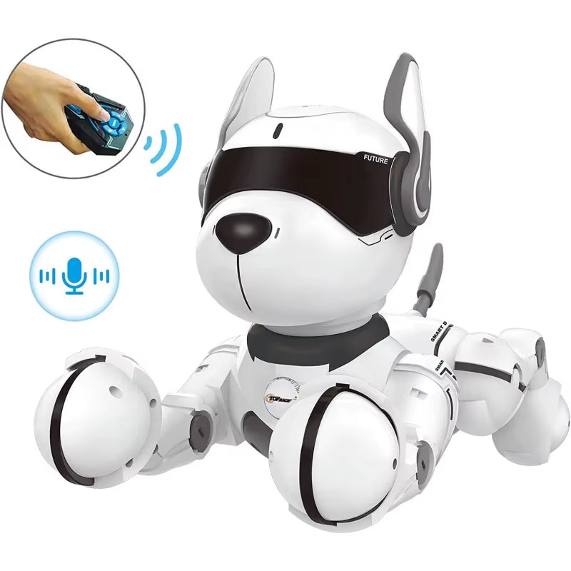 Intelligent Robot Dog- Interactive Smart Programmable Rechargeable with Remote Control, Voice and Touch Features