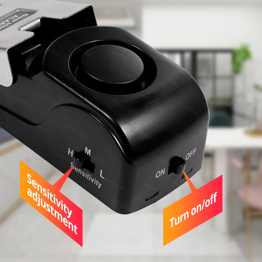 Wireless Door Stop Alarm System 120Db Loud Home Security Anti-Theft Door Block System Portable Doorstop Preasure Alarm