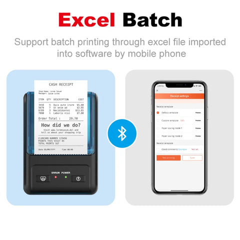 Portable Thermal Printer Bluetooth Receipt Bill 58Mm Mini Wireless Android Mobile Thermal Printer Impresora