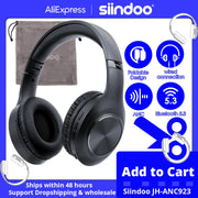 JH-ANC923 Active Noise Cancelling Wireless Headset Foldable Over-Ear Bluetooth Headphones with Mic Hifi Stereo Deep Bass