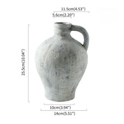 Retro and Nostalgic Handmade Ceramic Vases 25.5CM High Handmade Style Flower Vase Dried Flowers Decorative Home Decoration