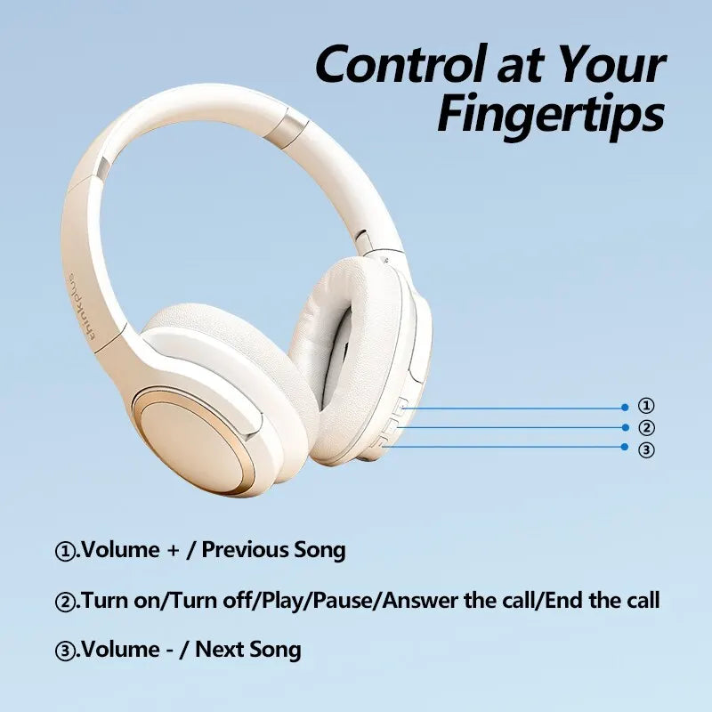 Original  TH40 Sports Headphones Stereo Wireless Bluetooth Earphones HIFI Sound Gaming Headset with Mic Earphones 400Mah