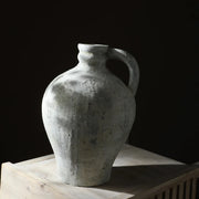 Retro and Nostalgic Handmade Ceramic Vases 25.5CM High Handmade Style Flower Vase Dried Flowers Decorative Home Decoration