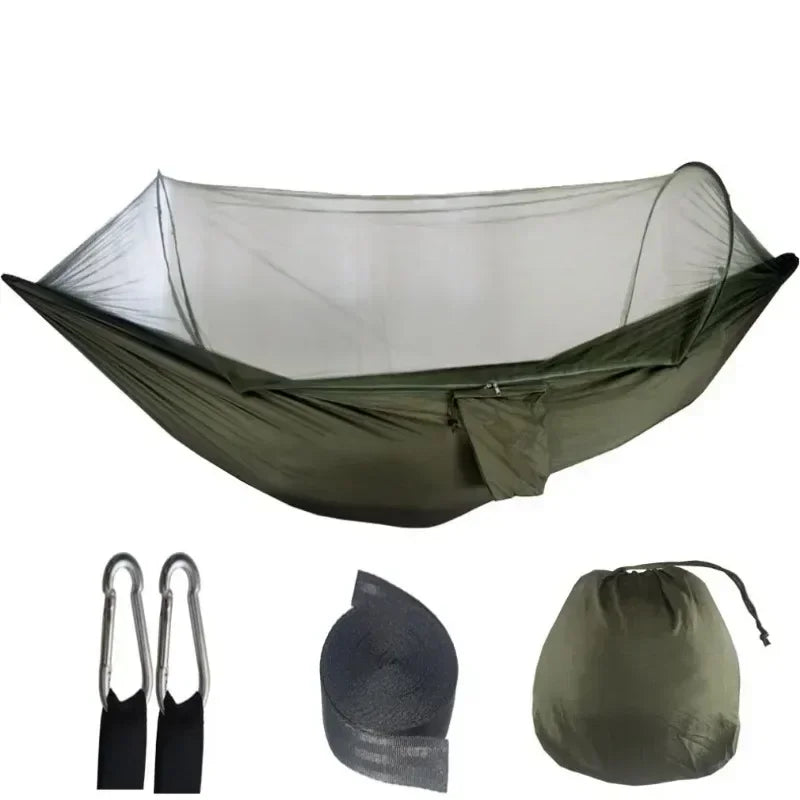 2 Person Outdoor Camping Hammock with Mosquito Net Portable Comfortable Sleeping Tent Hammock Outdoor Furniture Bed