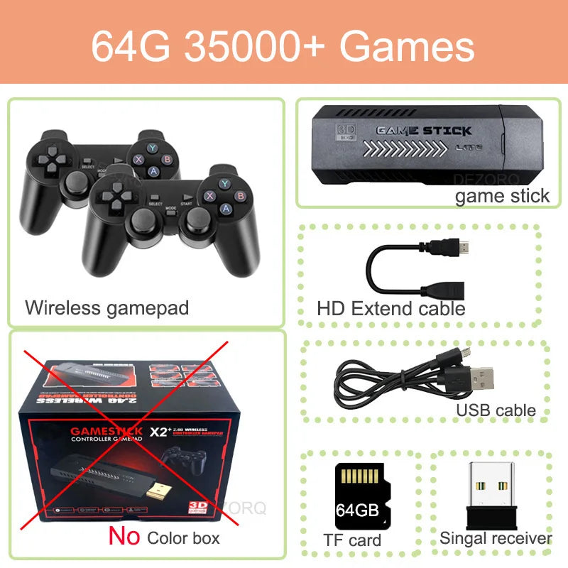 Game Stick X2 plus Video Game Console 4K 40000 Games GD10 plus Double Wireless Controller Gamestick Retro Games Consola