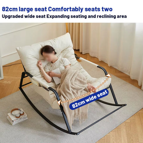 Comfortable Oversized Bird'S Nest Design for Outdoor Terrace Rocking Chairs, Rattan Rocking Chairs with Cushions, Cushioned Loun