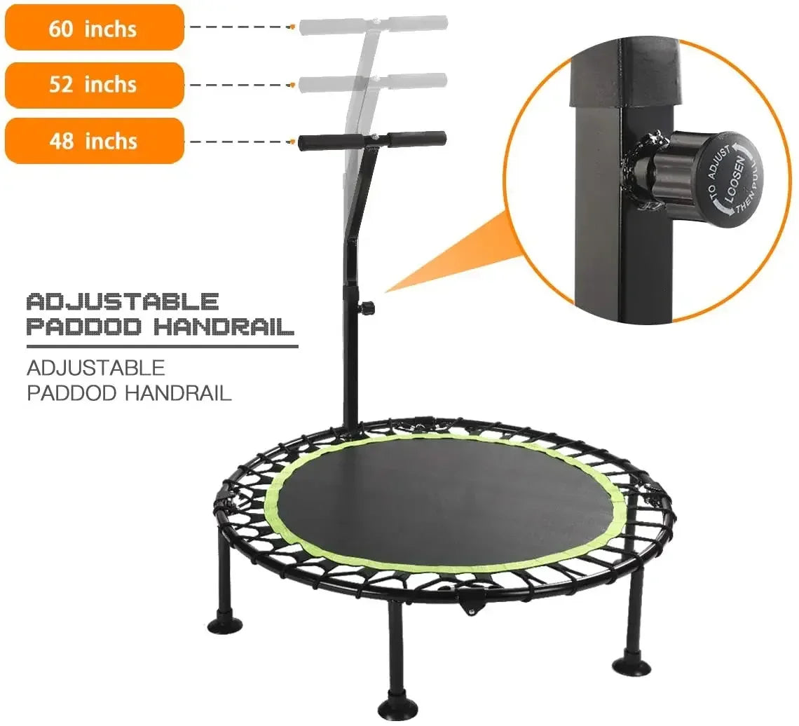 Indoor Elastic round Trampoline with Handle Fitness Gym Equipment Mini Trampoline Fitness Jumping