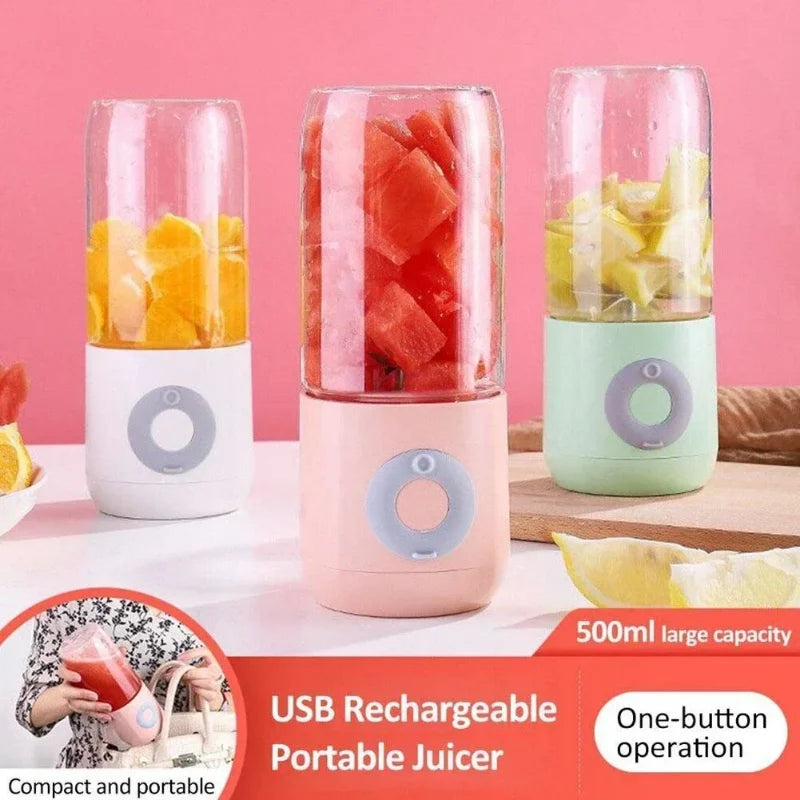500Ml Mini Blender Fruit Juicer Portable USB Handheld Smoothie Blender Wireless Vegetables Fruits Juicer Kitchen Tool Accessorie