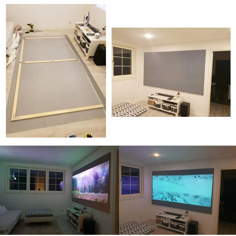 Projector Screen 72 84 100 120 Inch Anti-Light Screen for Home Outdoor Office Portable 3D HD Projection Screen