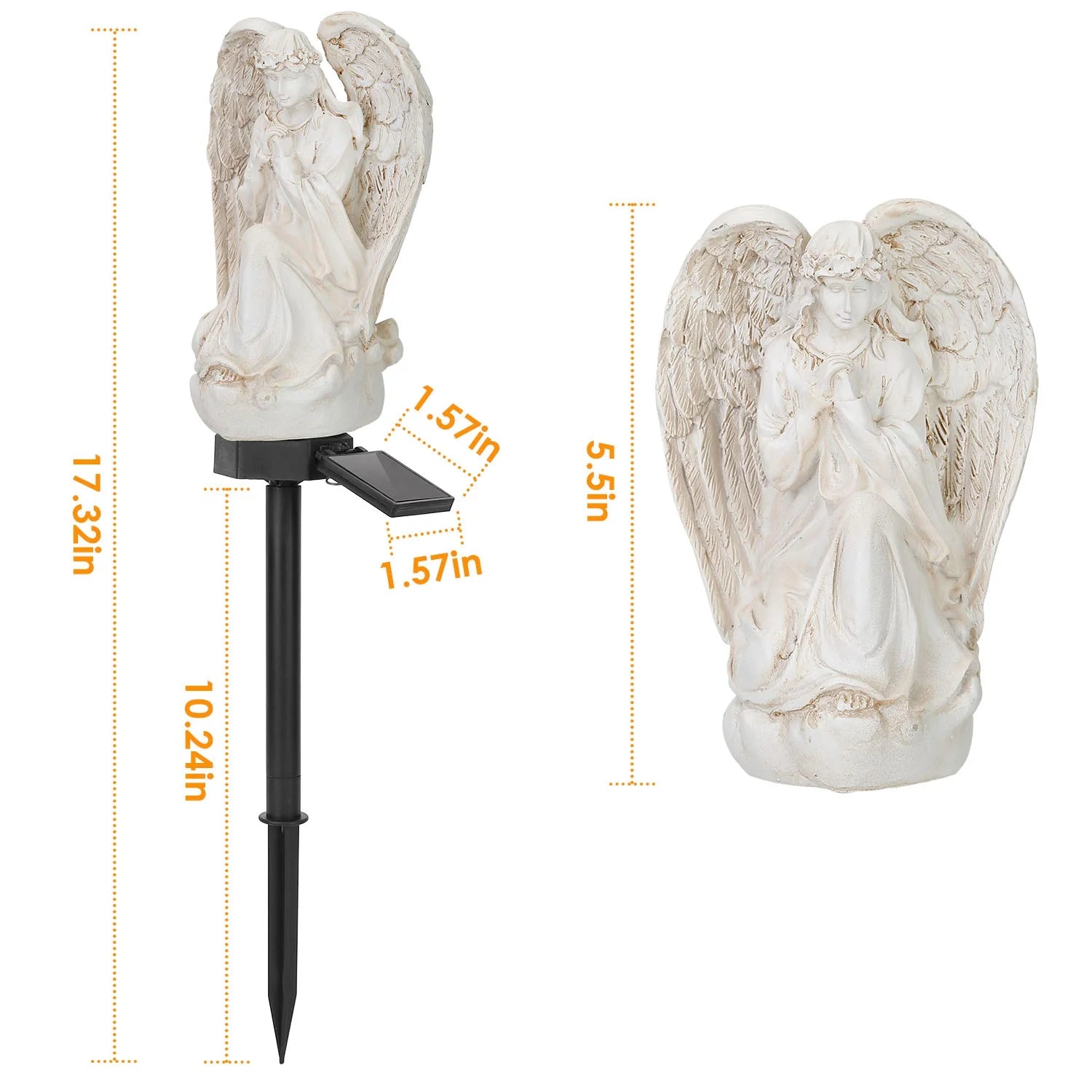 LED Solar Praying Angel Statue Decoration Angel Garden Light IP65 Waterproof Outdoor Decor for Yard Walkway Patio