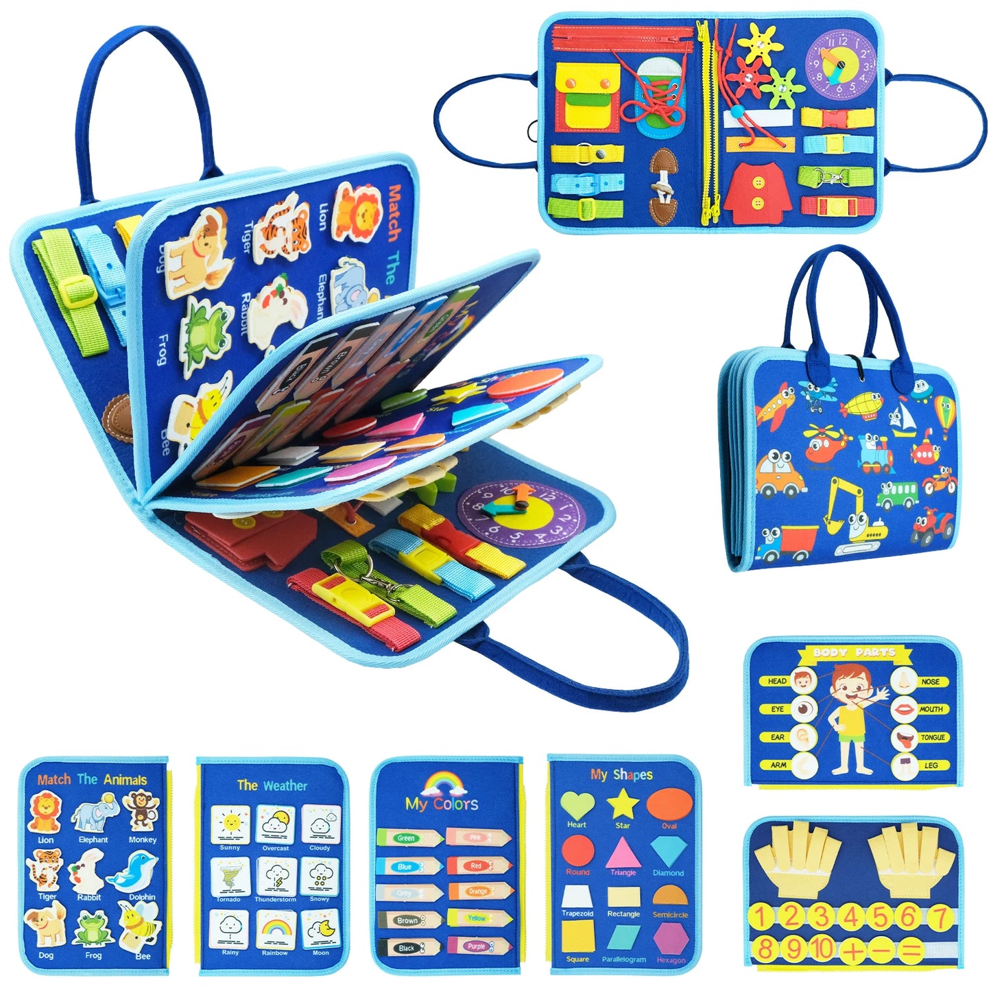 Busy Board Montessori Sensory Toys Autism Educational Travel Toys Preschool Activities Learning Fine Motor Skills for Kids