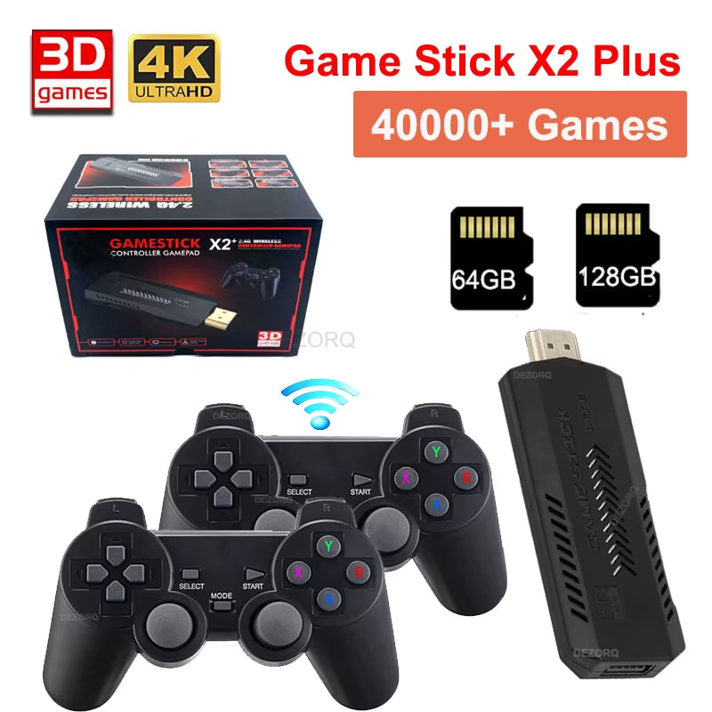 Game Stick X2 plus Video Game Console 4K 40000 Games GD10 plus Double Wireless Controller Gamestick Retro Games Consola