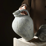 Retro and Nostalgic Handmade Ceramic Vases 25.5CM High Handmade Style Flower Vase Dried Flowers Decorative Home Decoration