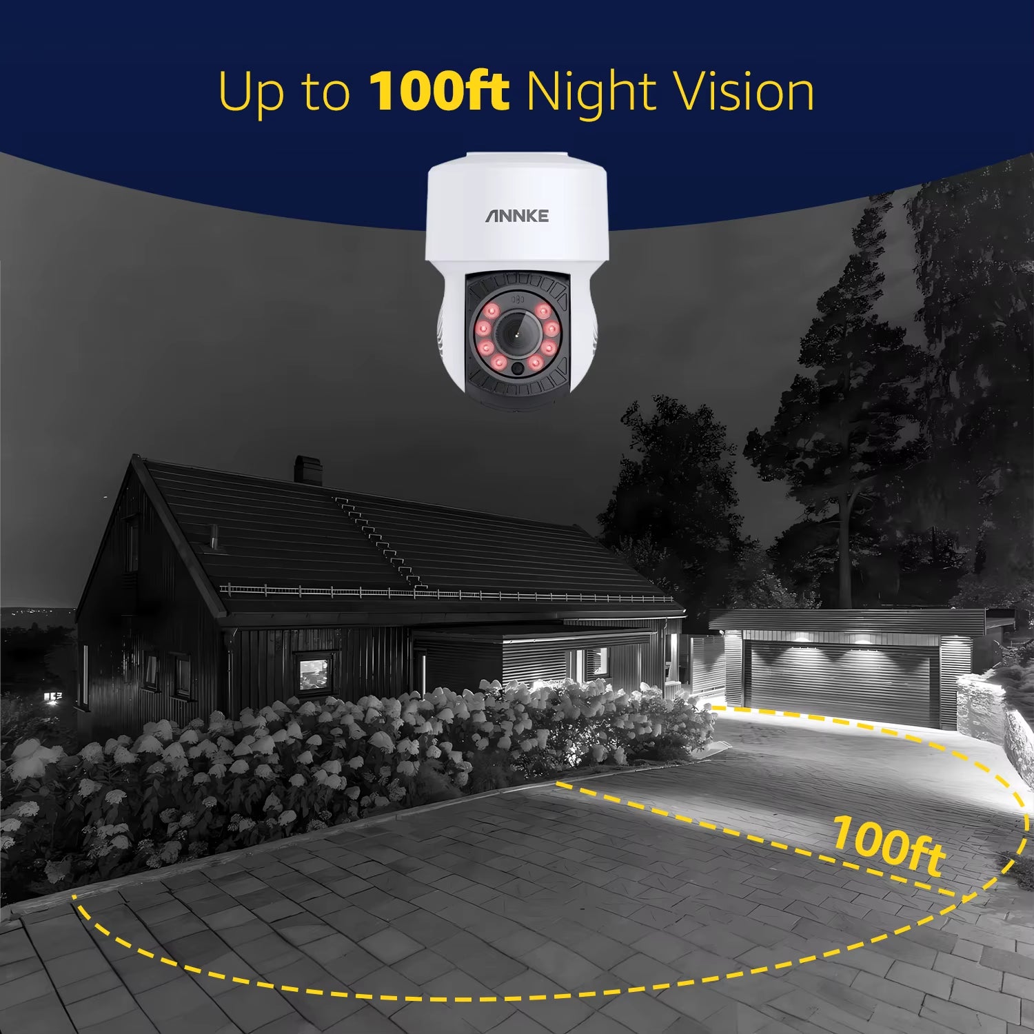 Annke 1080P PTZ AHD Camera Black Security Surveillance CCTV Camera 3.6MM Lens 30M IR Night Vision 360 Analog Security Camera