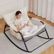 Comfortable Oversized Bird'S Nest Design for Outdoor Terrace Rocking Chairs, Rattan Rocking Chairs with Cushions, Cushioned Loun