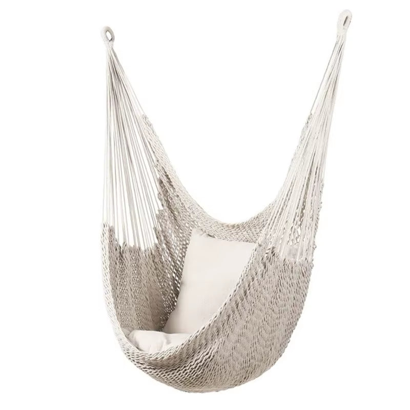 Nordic Style White Hammock Swing Home Garden Hanging Hammock Chair Outdoor Indoor Dormitory Swing Hanging Chair for Child Adult