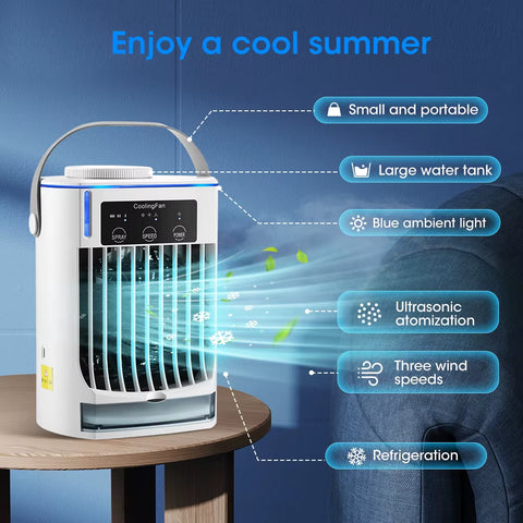 Mini Portable Air Conditioner Air Cooler Fan USB Water Cooling Fan Air Conditioning for Home Office Mobile Air Conditioner