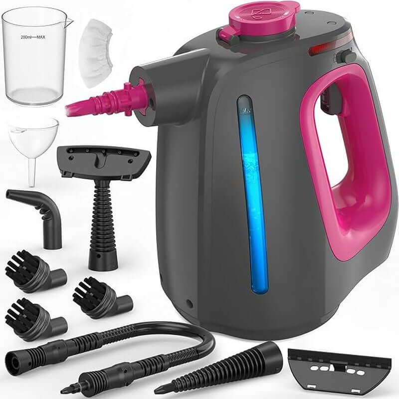 Pressurized Handheld Steam Cleaner & Rechargeable Spin Scrubber